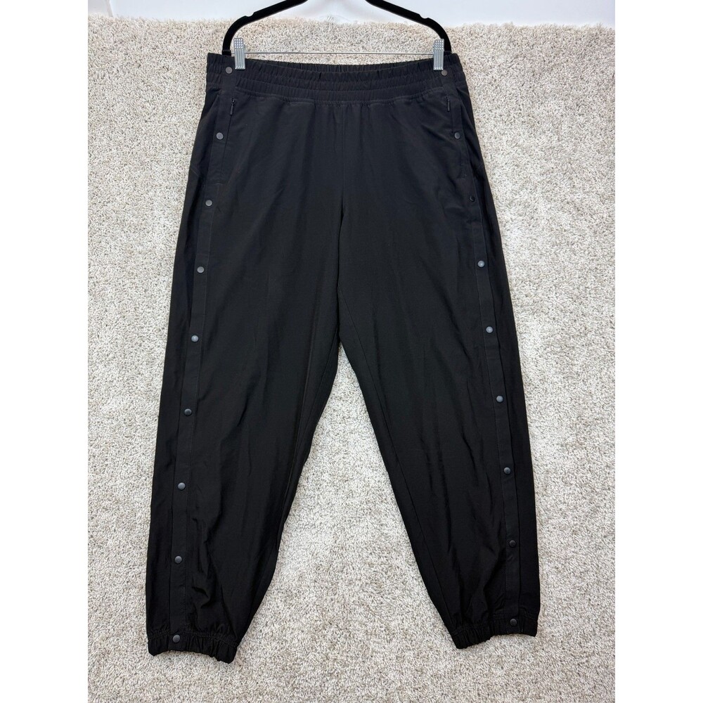 Spyder Active Womens Large Black Snap Side Tearaway Track Jogger Pants SP756 Zip
